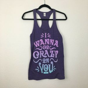 Heart Band Racer Back Tank Top Crazy on You Purple